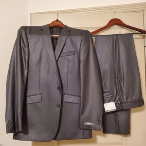 Kenneth Cole Men's 42L W35 Grey  2-PC Suit